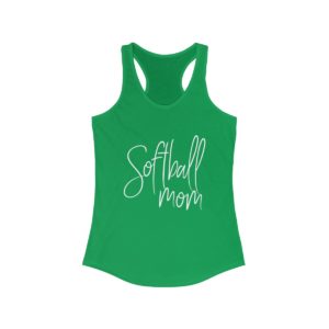 green softball mom tank top