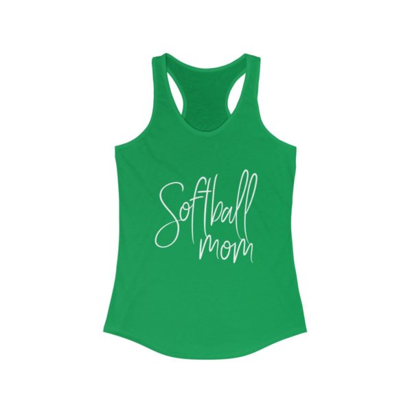 green softball mom tank top