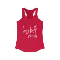 red baseball mom tanktop