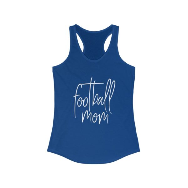 blue football mom tank top