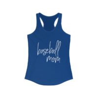 blue baseball mom tanktop