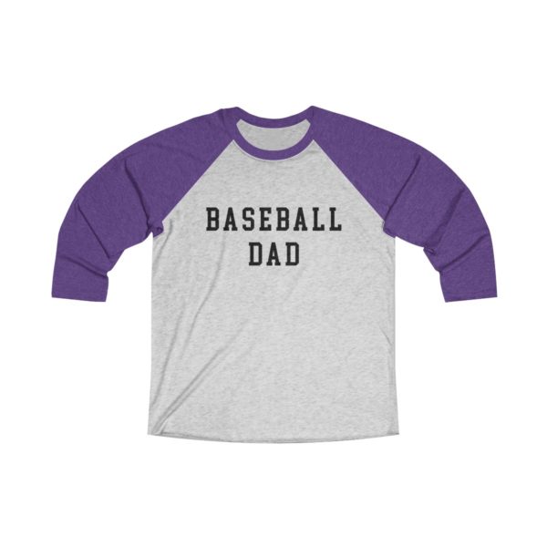 purple Baseball Dad raglan shirt