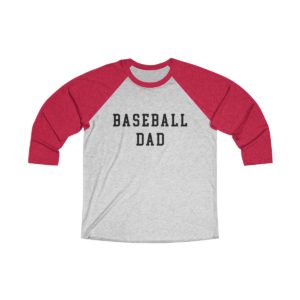 red Baseball Dad raglan shirt